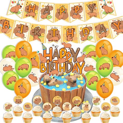 Capybara Birthday Decorations Capybara Party Supplies Includes Capybara ...