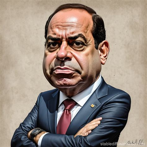 Egyptian President Abdel Fattah El-Sisi caricature | Stable Diffusion Online