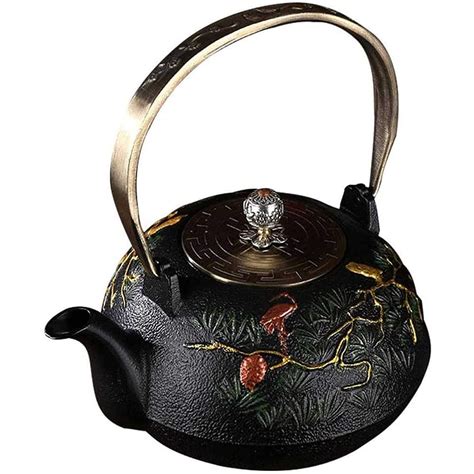 Buy Home & Kitchen Teapot Retro Teapot Floral Cast Iron Teapot Kettle ...