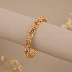 Gold-Toned Cubic Zirconia Stones Bangles BA 182 – URVASI LADIES NOVELTIES