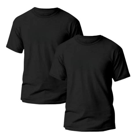 2 Men's Plain Black Crew Neck T-Shirt Pack | Regular Fit Cotton Tee ...