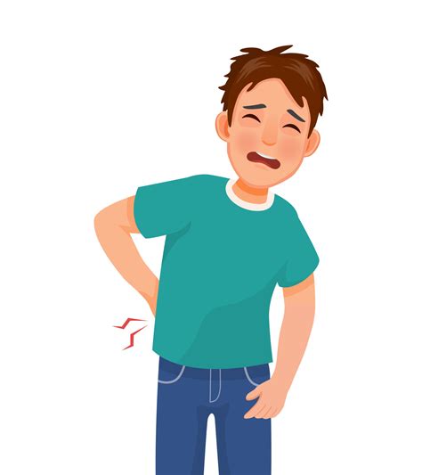 Handsome young man suffering from lower back pain 12664176 Vector Art at Vecteezy