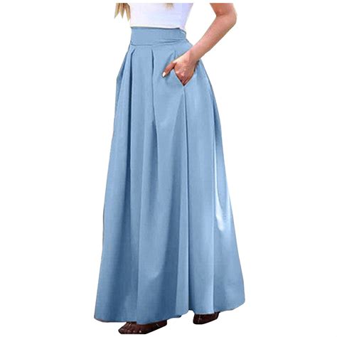 Women Skirt Vintage High Waist Pleated Skirt Fall Winter A-Line Swing ...