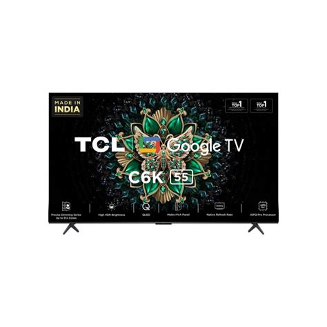 Buy TCL 139 cm (55 inch) QD-Mini LED Google TV, 55C6K, Black at ...