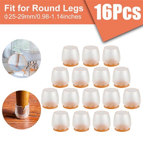 16 Pcs High Transparent Chair Leg Covers, Felt Bottom Soft Silicone ...
