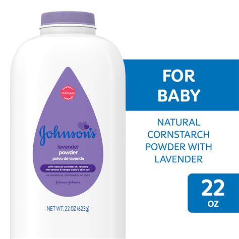 Johnson's Lavender Baby Powder with Cornstarch, Free of Talc, 22 oz ...