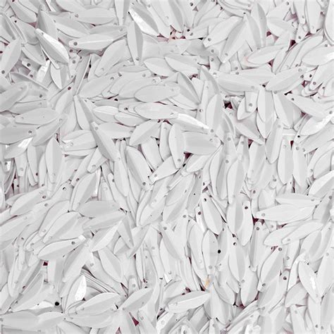 Buy leaf shape top hole white sequins online – embroiderymaterial.com