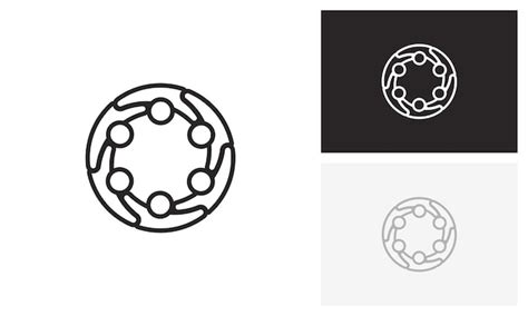 Circular people icon community emblem team unity symbol | Premium Vector