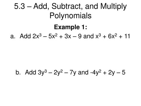 Image result for Add/Subtract and Multiply Polynomials