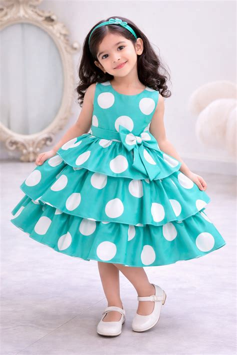 Mint Green Polka Dot Baby Girls Party Dress | Stylish Princess Birthday ...