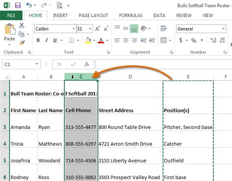 clearing parts of a worksheet