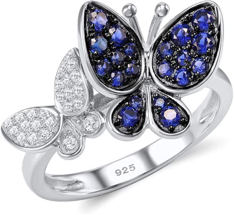 Santuzza Sterling Silver Blue Butterfly Ring with India | Ubuy