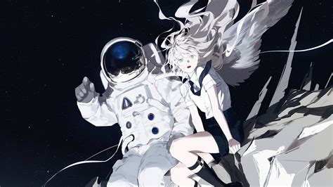 🔥 Free Download Anime Girl With Astronaut Wallpaper 4k 2900g by ...