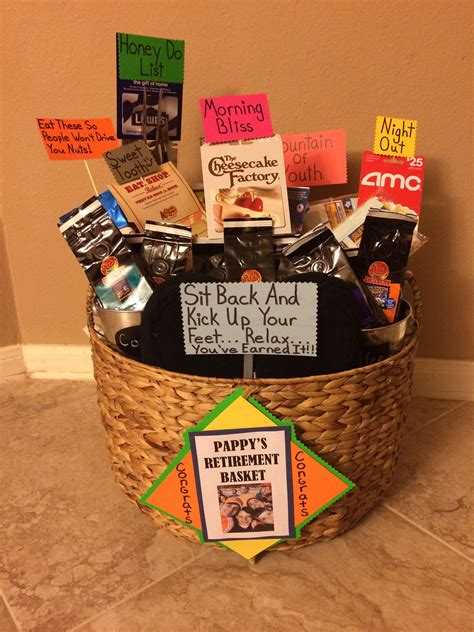 Retirement gift basket | Retirement gift basket, Retirement party gifts ...