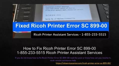 Image result for Ricoh Printer Code Error SC 865 01