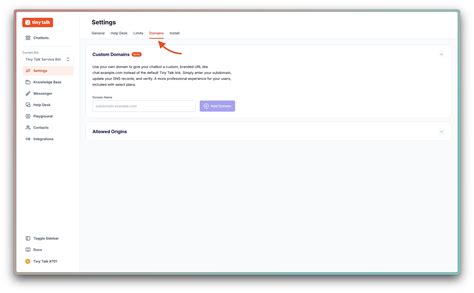 Chatbot Custom Domain Setup Guide - Tiny Talk AI
