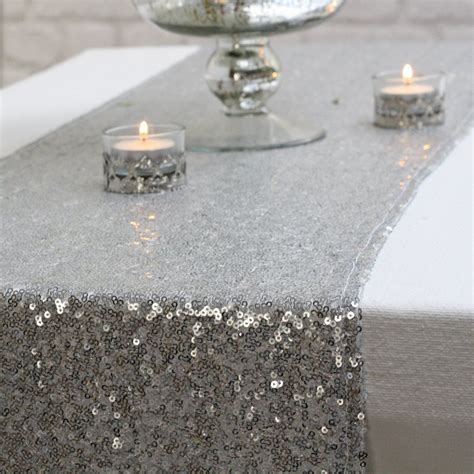Silver Sequin Table Runner - available from @theweddingomd The Wedding ...