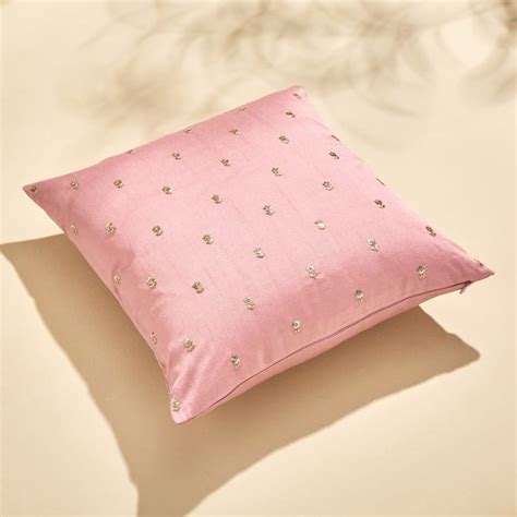 Buy Velour Embroidered Cushion Cover - 40x40cm from Home Centre at just ...