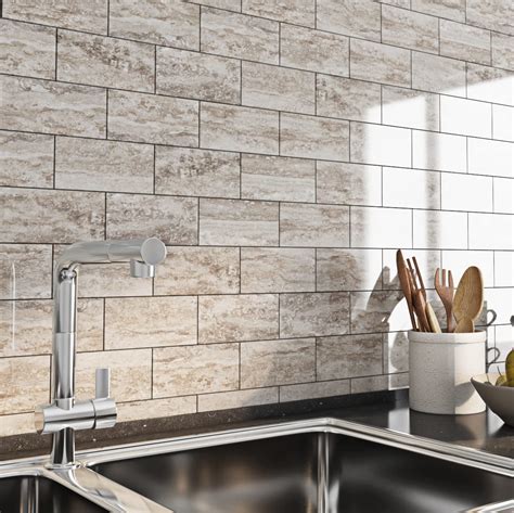 Stone Subway Tile Kitchen Backsplash – Kitchen Info