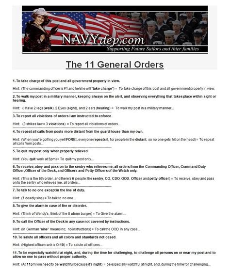 10 general orders - warriorroden