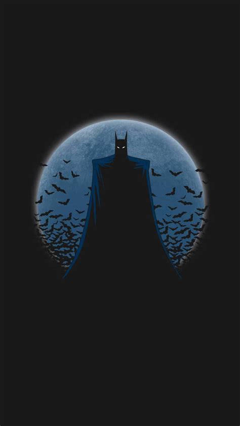 Download Batman Aesthetic Against Full Moon Wallpaper | Wallpapers.com