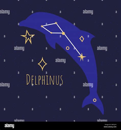 Constellation of delphinus, dolphin star shape Stock Vector Image & Art ...