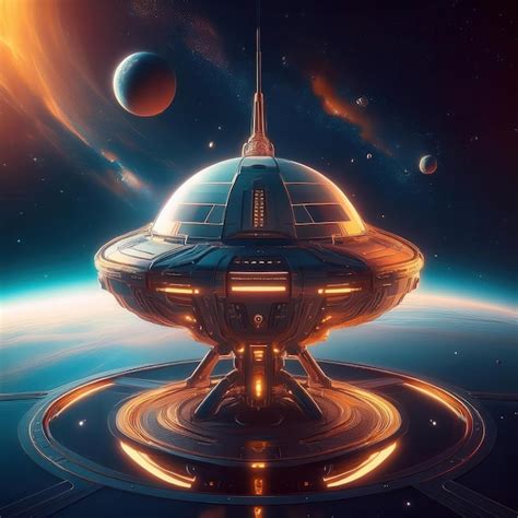 Futuristic space stations | Premium AI-generated image