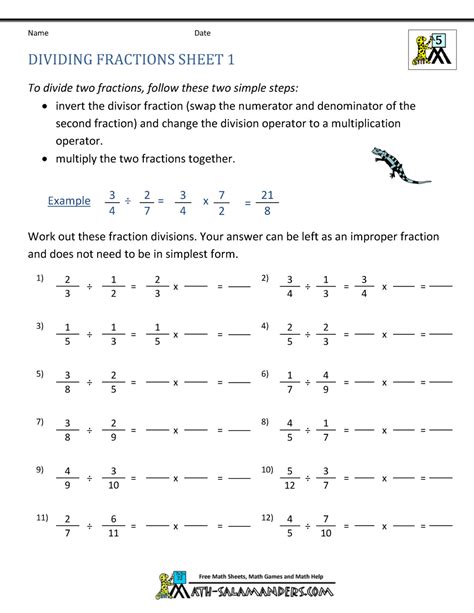 Math Fractions Division 的图像结果