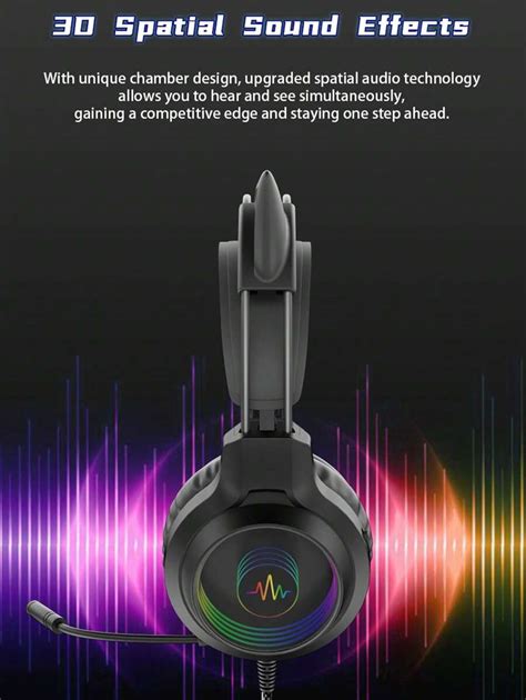 Kabelgebundenes Gaming-Headset, abnehmbare Katzenohren, 3,5 mm Laptop ...