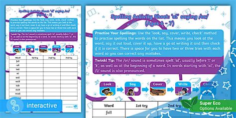 Spelling Activity Sheet: ‘al’ saying /or/ (Ages 6 - 7)