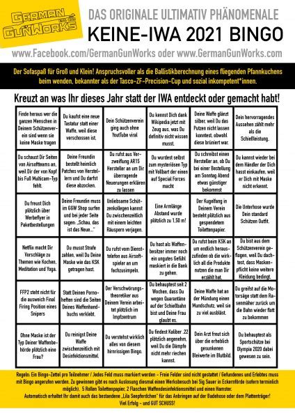 KEINE IWA BINGO 2021 | GermanGunWorks