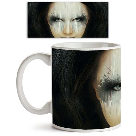 Buy ArtzFolio Beautiful Girl with A Bizarre Make Up Ceramic Coffee Tea ...