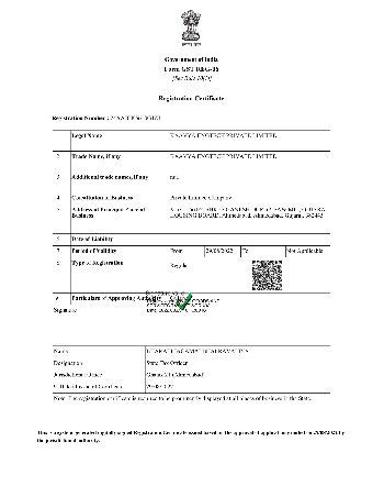 Certificates - KAAVYA ENGTECH PRIVATE LIMITED from Ahmedabad Gujarat India