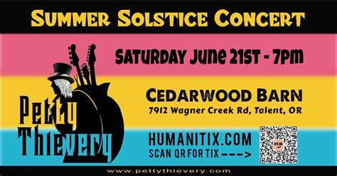 Petty Thievery Solstice at Cedarwood Barn (SOLD OUT), 7912 Wagner Creek ...