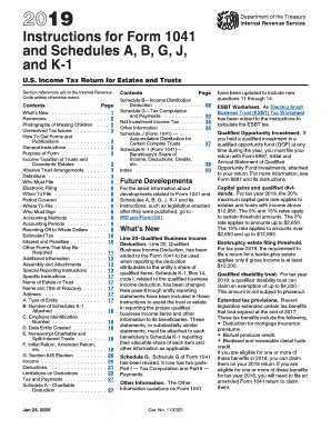 2019 Form IRS Instruction 1041 Fill Online, Printable, Fillable, Blank ...
