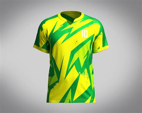 ArtStation - Mens Soccer Multi color Green and yellow Jersey Player-10