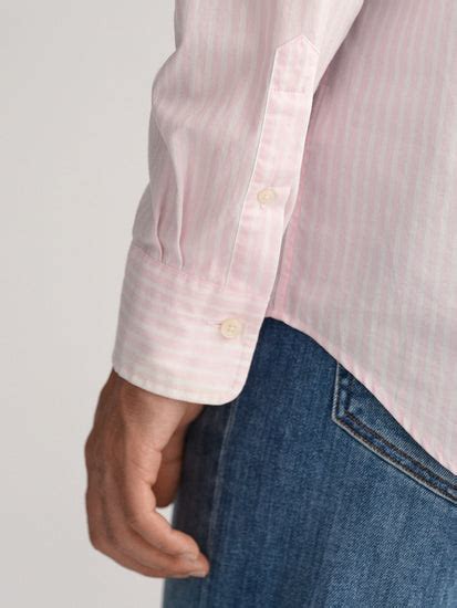 Shop Gant Men Pink Striped Button-down Collar Full Sleeves Shirt - GANT ...