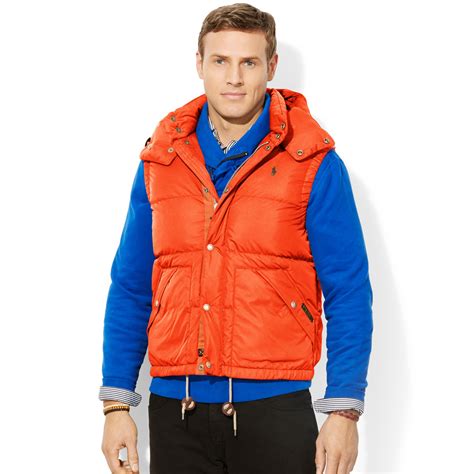 Polo ralph lauren Big And Tall Elmwood Down Puffer Vest in Orange for ...