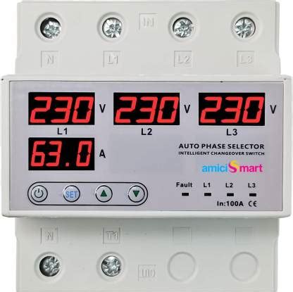 amiciSmart Intelligent 3 Phase to 1 Phase Selector/Changeover Switch ...
