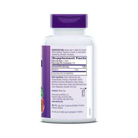 Natrol, Melatonin, Fast Dissolve, Strawberry, 5 mg, 150 Tablets – Maple ...