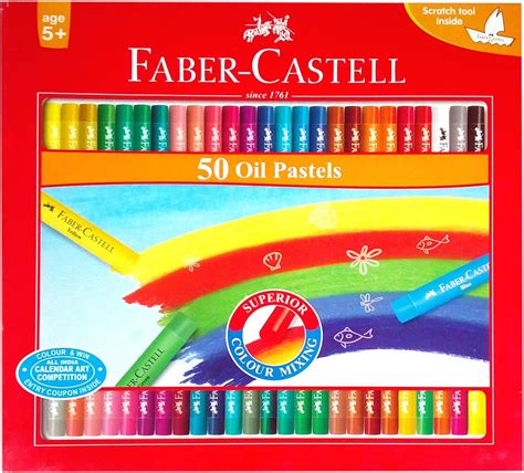 Faber-Castell 50 Oil Pastels - 50 Numbers Carton, Ink Black : Amazon.in ...