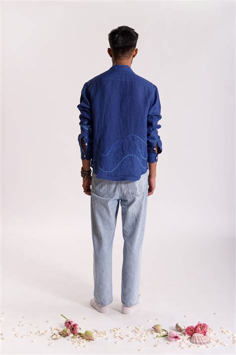 Tarang Linen Shibori Shirt - Indigo – Vasukay