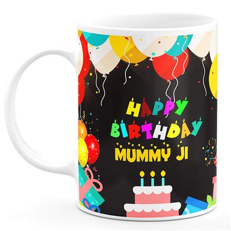 Buy TrendoPrint Happy Birthday Mummy Ji Printed White Tea and Coffee ...