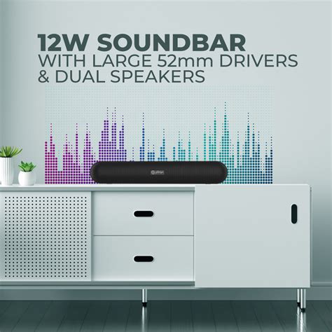 pTron Fusion Evo v3 BT Soundbar (Grey) - pTron India
