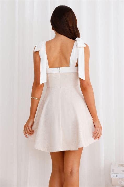 Ultimate Vacation Mini Dress Beige | Hello Molly US