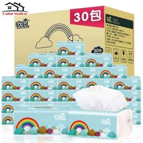 CS_30 PACK XIN MI ER Wood Pumping Paper Tissue House Use Tissue Paper ...