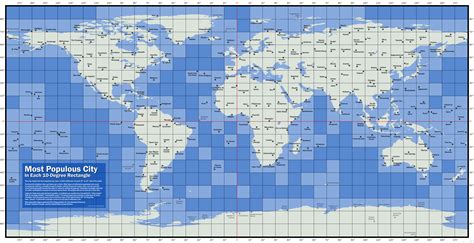 Latitude And Longitude World Map With Cities