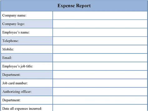 Image result for How to Fill Out Expense Report Form