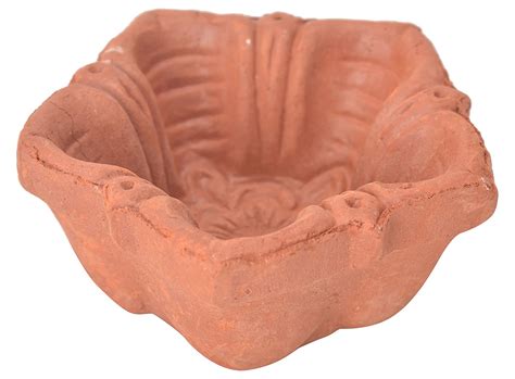Buy Rajasthan Handicraft Clay Diya (5 cm x 5 cm x 2 cm, Brown) Online ...