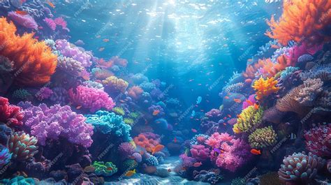 Premium Photo | Underwater coral reef with colorful fish